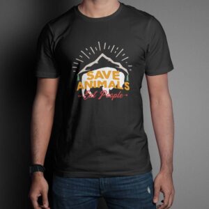 Save animals Eat People Regular Printed T-shirt