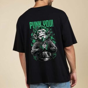 PUNK YOU Pure Cotton Oversized Graphic Print T-shirts For Men & Women