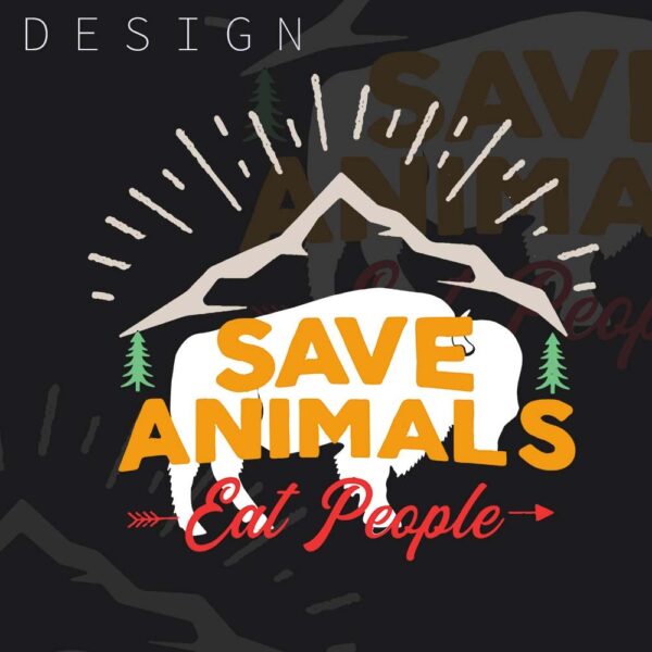 Save animals Eat People Regular Printed T-shirt - Image 4