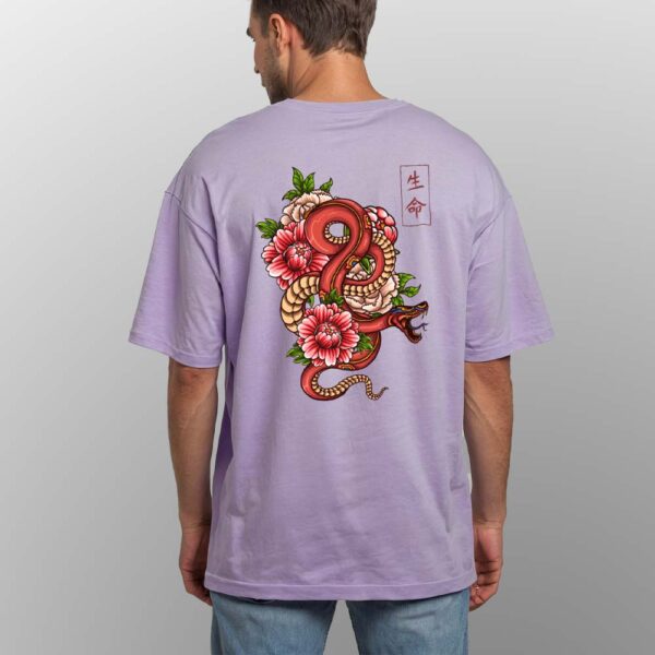 Snake Art Pure Cotton Oversized Graphic Print T-shirts For Men & Women - Image 5