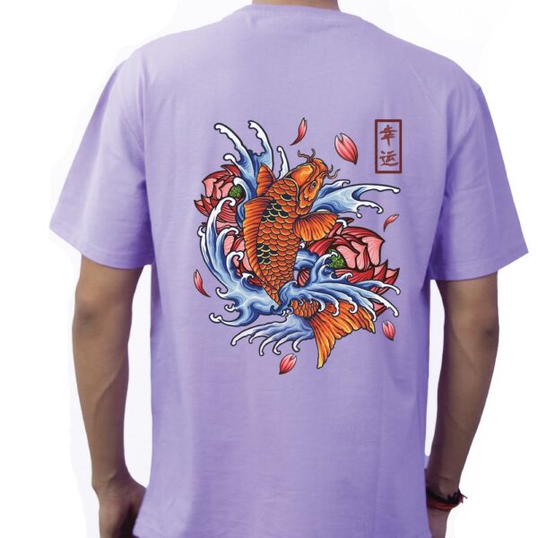 Japanese Koi Pure Cotton Oversized Graphic Print T-shirts For Men & Women - Image 3