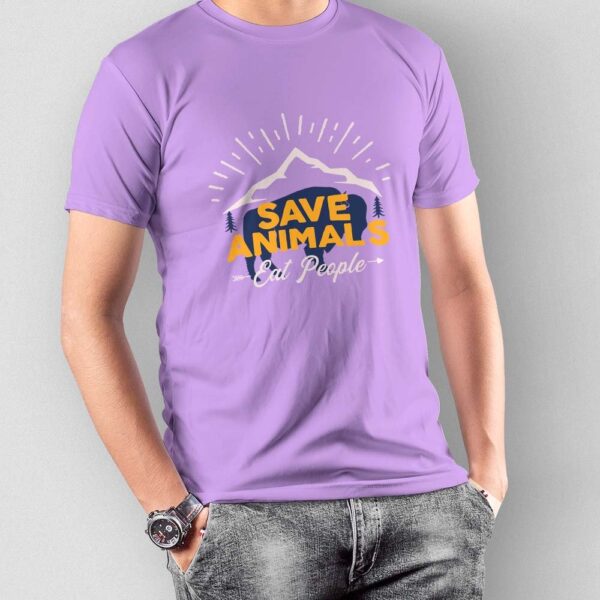 Save animals Eat People Regular Printed T-shirt - Image 7