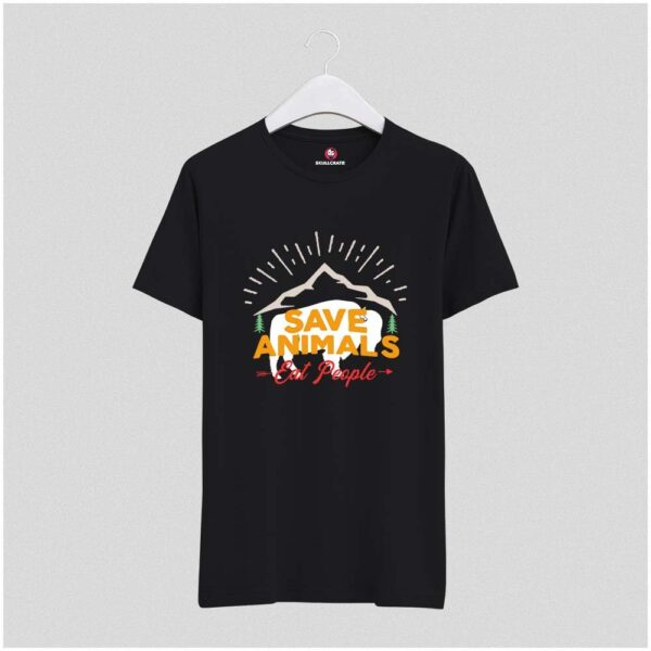 Save animals Eat People Regular Printed T-shirt - Image 3