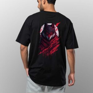 Red Wolf Pure Cotton Oversized Graphic Print T-shirts For Men & Women