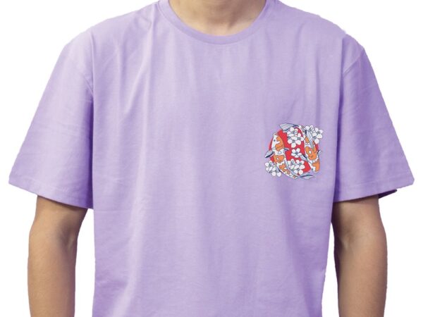 Japanese Koi Pure Cotton Oversized Graphic Print T-shirts For Men & Women - Image 4