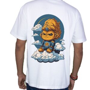 Monkey King Pure Cotton Oversized Graphic Print T-shirts For Men & Women