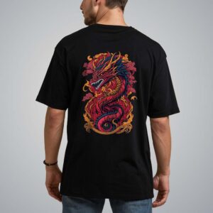 Fire Dragon Oversized Graphic T-shirts