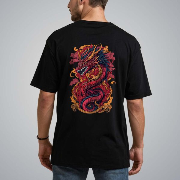 Fire Dragon Oversized Graphic T-shirts