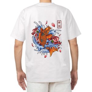 Japanese Koi Pure Cotton Oversized Graphic Print T-shirts For Men & Women