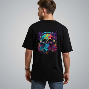 Rocking Skull Pure Cotton Oversized Graphic Print T-shirts For Men & Women