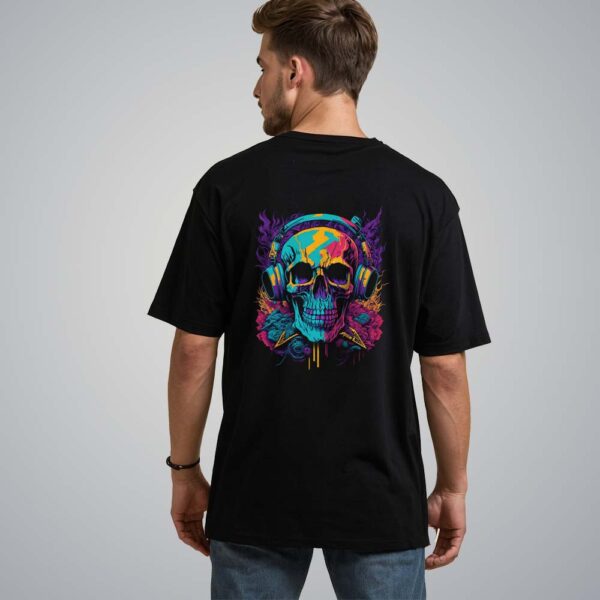 Rocking Skull Pure Cotton Oversized Graphic Print T-shirts For Men & Women