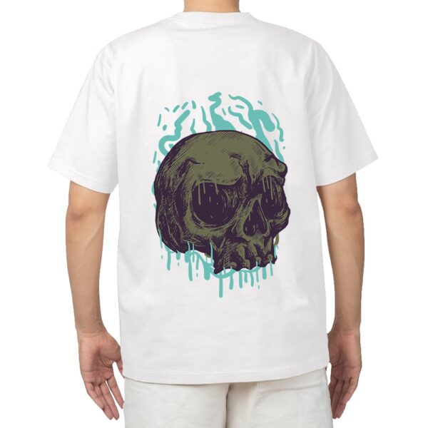 Head Skull Pure Cotton Oversized Graphic Print T-shirts For Men & Women - Image 3